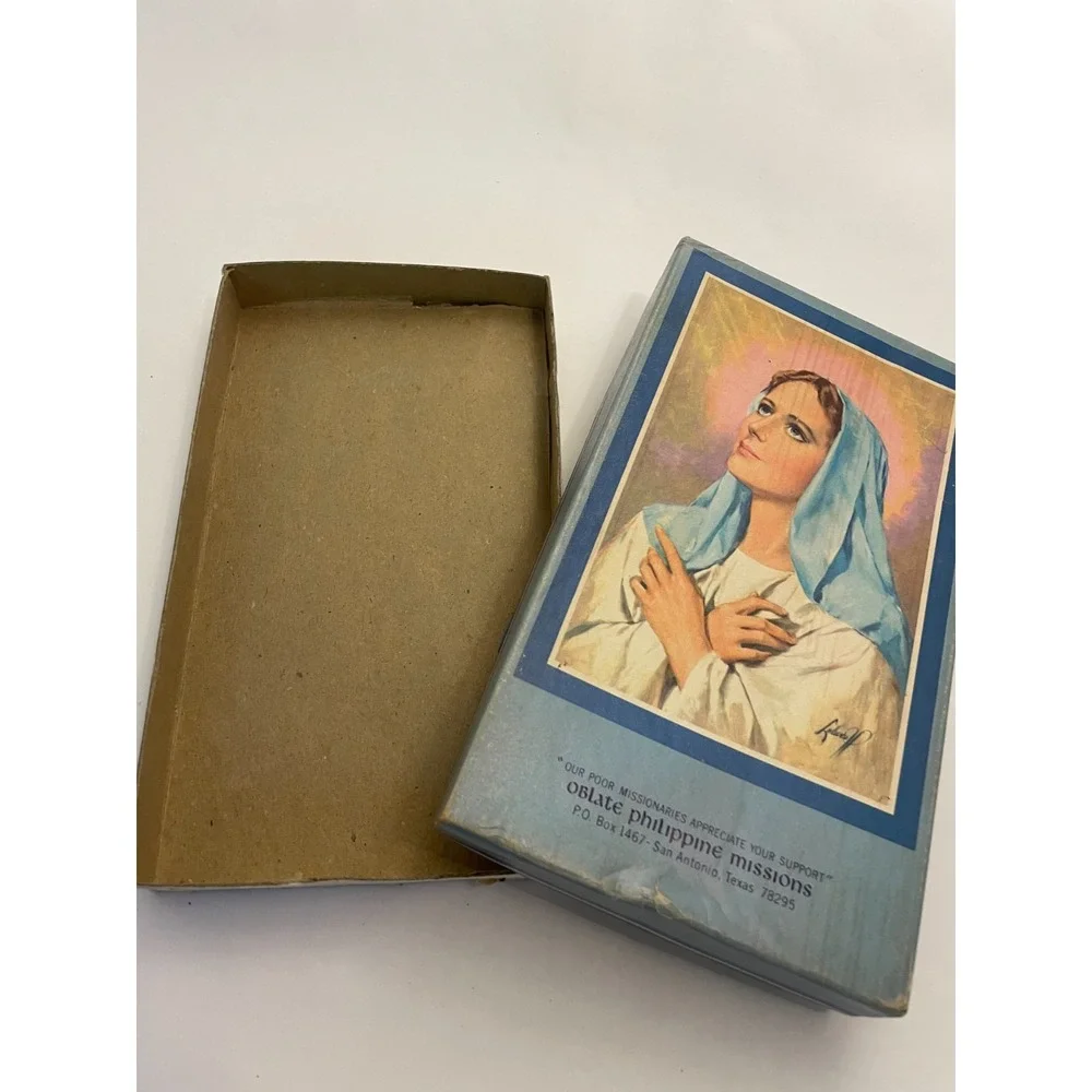 Vintage Catholic Virgin Mary Stationery box (just box)